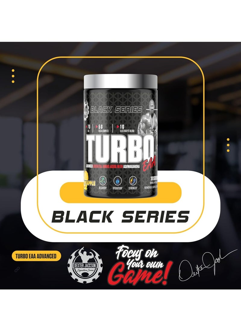 Black Series Turbo EAA 30 Servings 345g - Advanced Essential Amino Acids for Muscle Recovery and Performance (Pineapple)