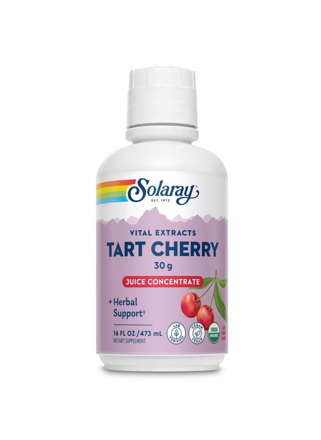 Solaray Organic Tart Cherry 100% Juice Concentrate | Healthy Uric Acid Levels & Joint Support | 16 Servings | 16 fl oz