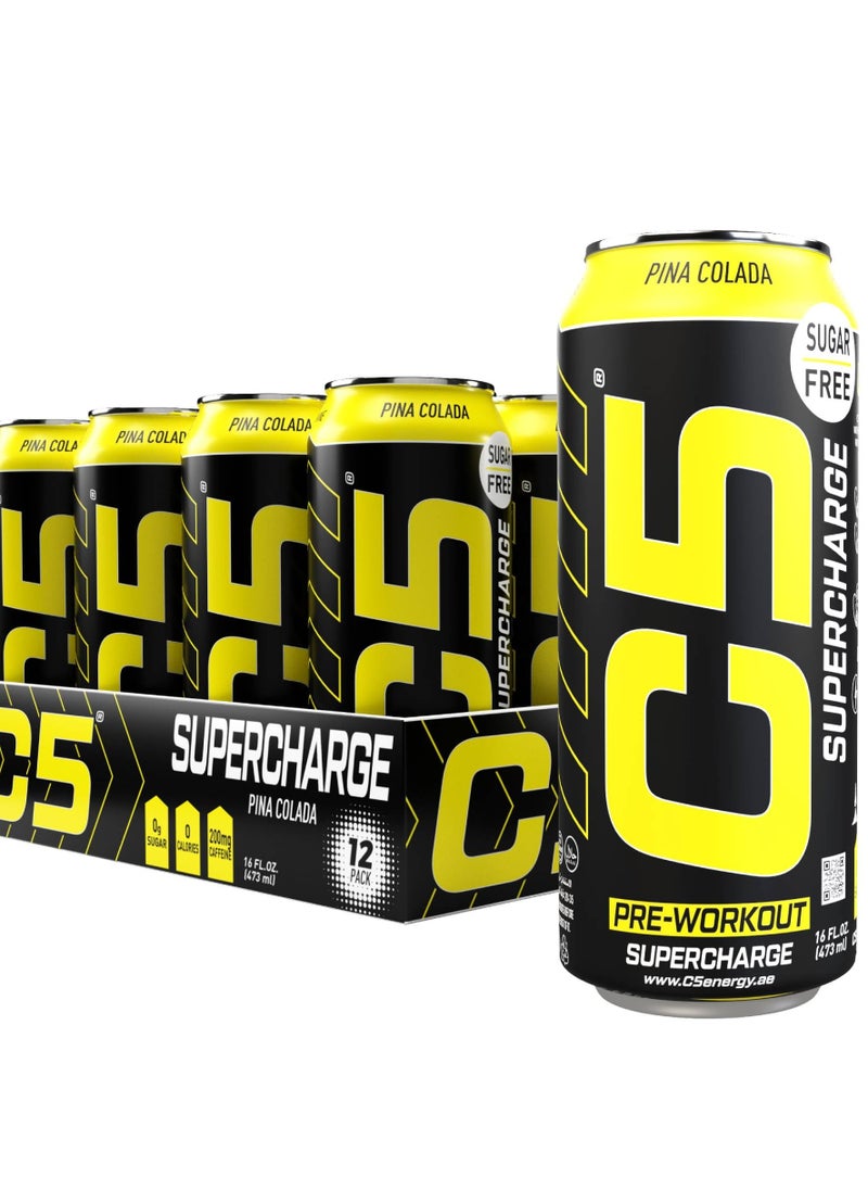 C5 SUPERCHARGE Sugar Free Pina Colada 473ml  Pack of 12