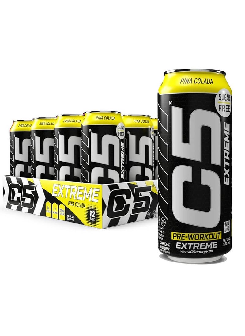 C5 Extreme Zero Sugar Pina Colada 16oz, Pack of 12