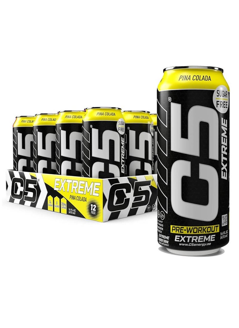 C5 Extreme Zero Sugar Pina Colada 16oz, Pack of 12