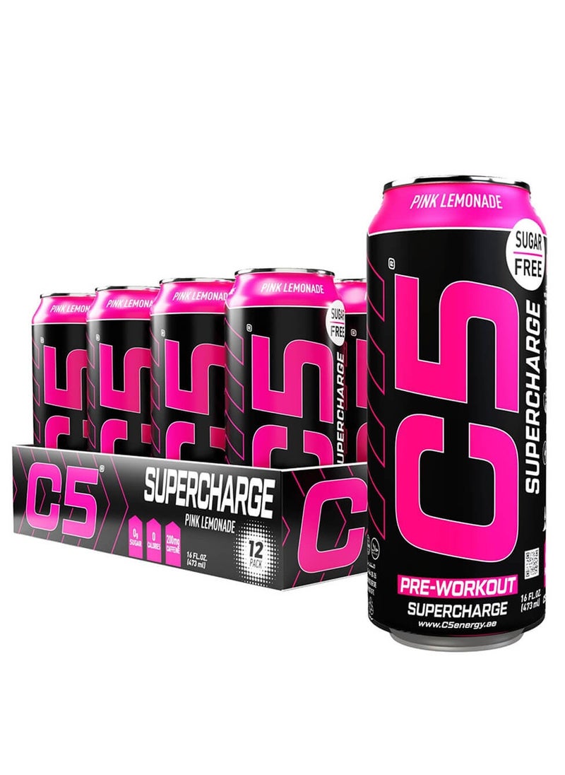 C5 SUPERCHARGE Sugar Free Pink Lemonade 473ml Pack of 12