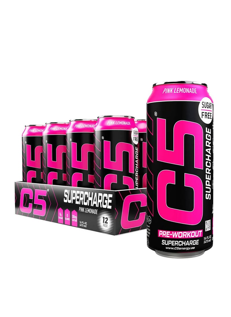 C5 SUPERCHARGE Sugar Free Pink Lemonade 473ml Pack of 12