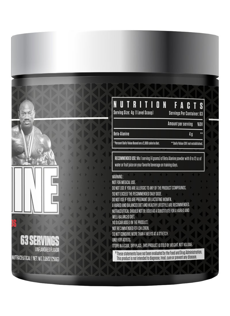 Black Series Beta Alanine 250g - Boost Endurance, Delay Muscle Fatigue, and Enhance Recovery (63 Servings)