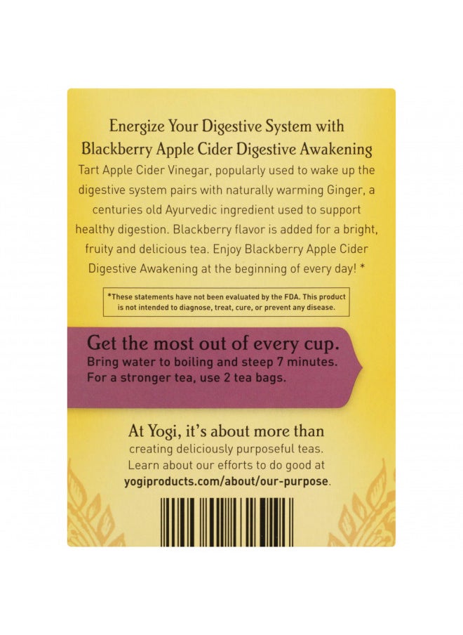 Yogi Tea Organic Blackberry Apple Awakening Digestive Cider, 16 CT