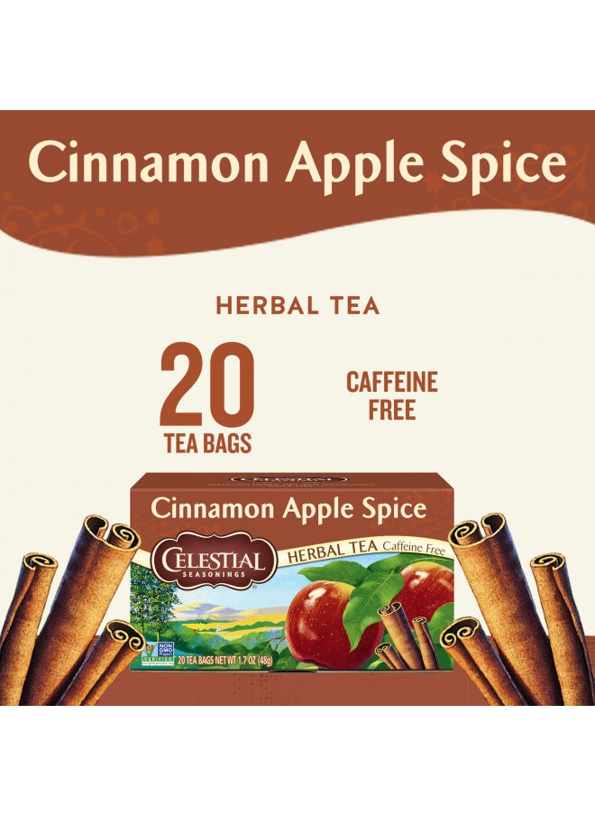 Celestial Seasonings Herbal Tea, Cinnamon Apple Spice, Caffeine Free, 20 Tea Bags (Pack of 6)