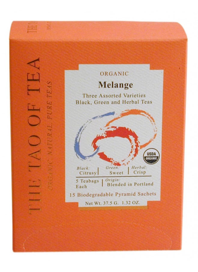 The Tao of Tea, Melange Assorted Pyramid Sachets, 1.32 Ounce