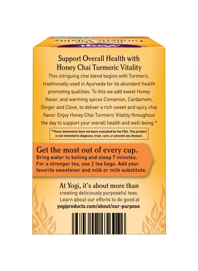 Yogi Tea - Honey Chai Turmeric Vitality (6 Pack) - Supports Overall Health - 96 Tea Bags