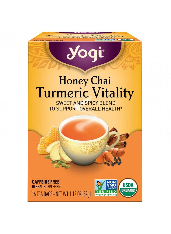 Yogi Tea - Honey Chai Turmeric Vitality (6 Pack) - Supports Overall Health - 96 Tea Bags