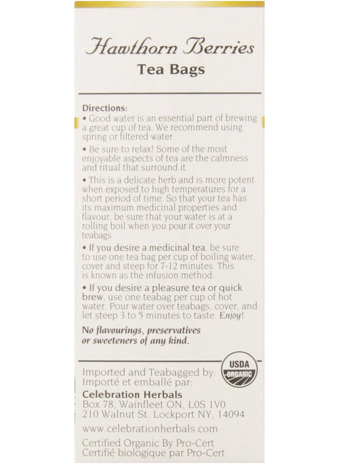 Celebration Herbals Organic Hawthorne Berries Tea Bags 24 Count