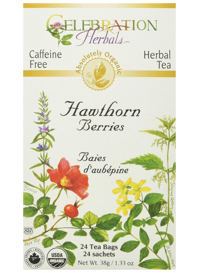 Celebration Herbals Organic Hawthorne Berries Tea Bags 24 Count