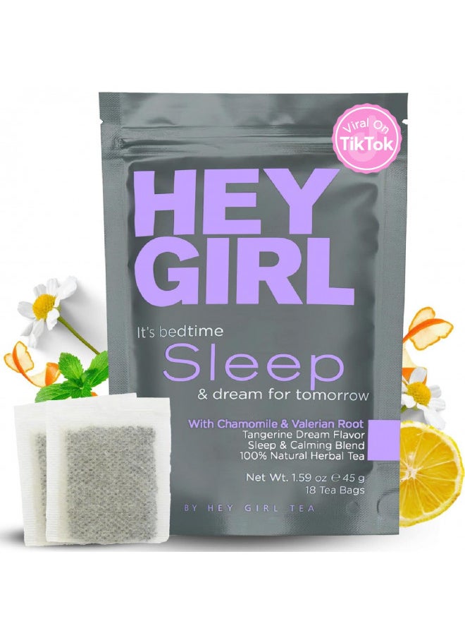 Sleep Tea for Bedtime - Calming Sleepytime Herbal Tea w/Valerian Root, Chamomile, Passion Flower, Lemon Balm - Relaxing Natural Nighty Night Sleeping Tea - Relaxation Self Care Gifts for Women