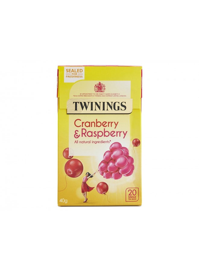 Twinings - Cranberry & Raspberry 20 Teabags - 40g