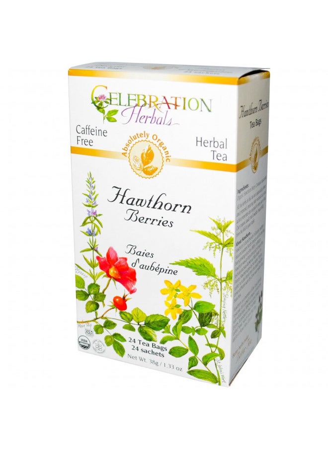 Celebration Herbals Teabags Herbal Tea Hawthorne Berries Organic - 24 Herbal Tea Bags