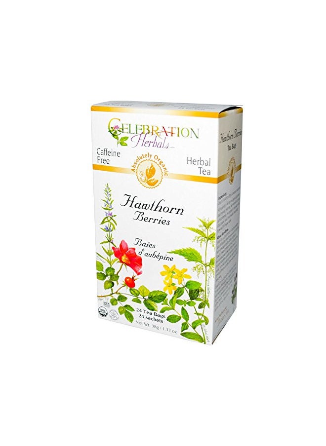 Celebration Herbals Teabags Herbal Tea Hawthorne Berries Organic - 24 Herbal Tea Bags