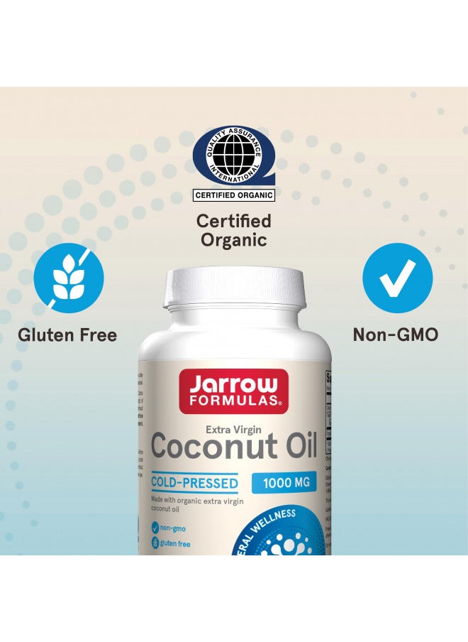 Jarrow Formulas Extra Virgin Organic Coconut Oil - 120 Softgels - Made With Certified Extra Virgin Coconut Oil - 100% Cold-Pressed & Solvent Free - Up to 120 Servings (PACKAGING MAY VARY)