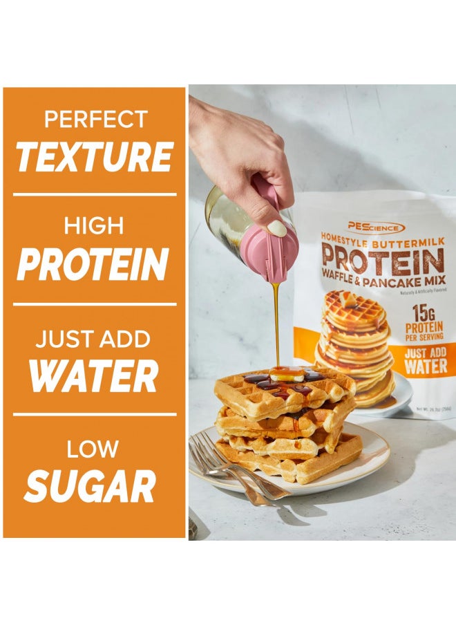 PEScience Buttermilk Protein Pancake & Waffle Mix, Just Add Water, 12 Servings