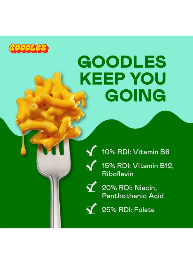 Goodles Cheddy Mac & Cheese 12 Pack, 6oz - 14g Protein, 6g Fiber with Prebiotics, 21 Nutrients and Made w/REAL Cheese! | Clean Label Certified