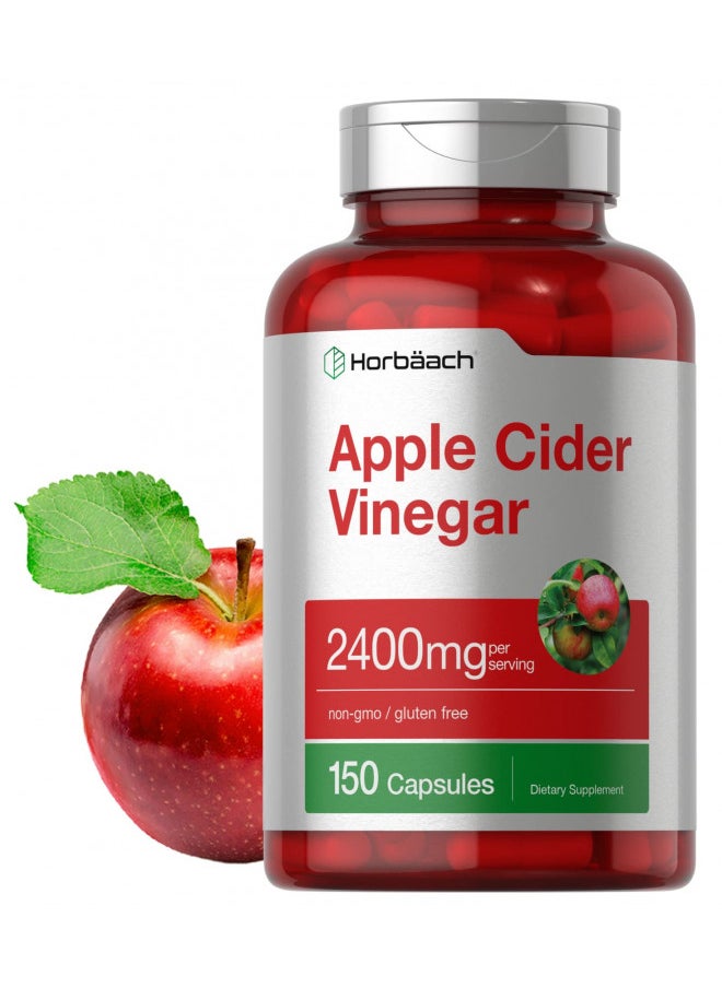 Apple Cider Vinegar Capsules | 2400mg | 150 Count | Non-GMO, Gluten Free Supplement | by Horbaach