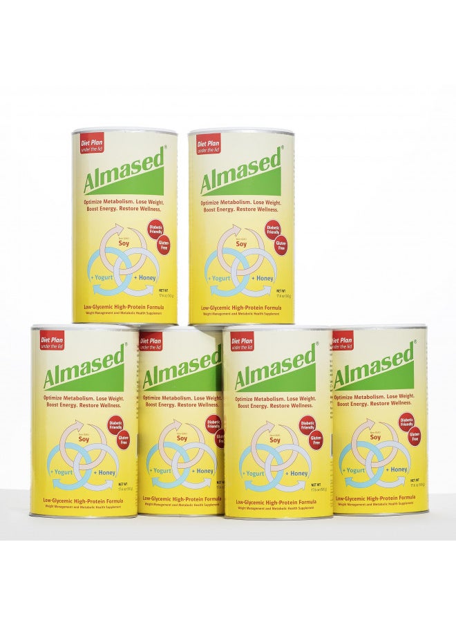 Almased Meal Replacement Shake - 6 Pack - Plant Base Protein - Non GMO, Gluten Free,17.6 oz - (6 Pack)