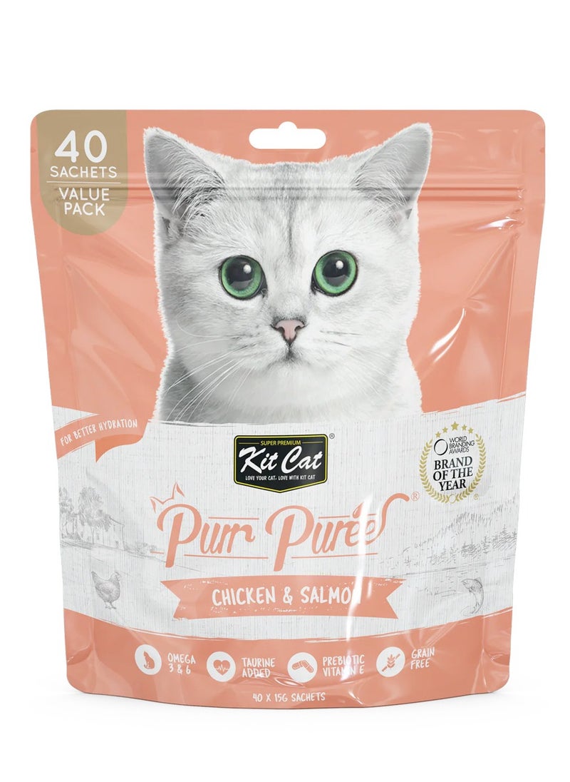 Kit Cat Purr Puree Chicken & Salmon (40 Sachets Value Pack)