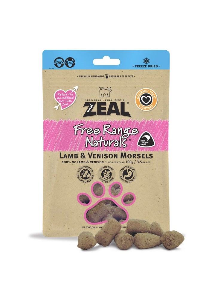 Zeal Dried Lamb & Venison Morsels (Cat) 100g