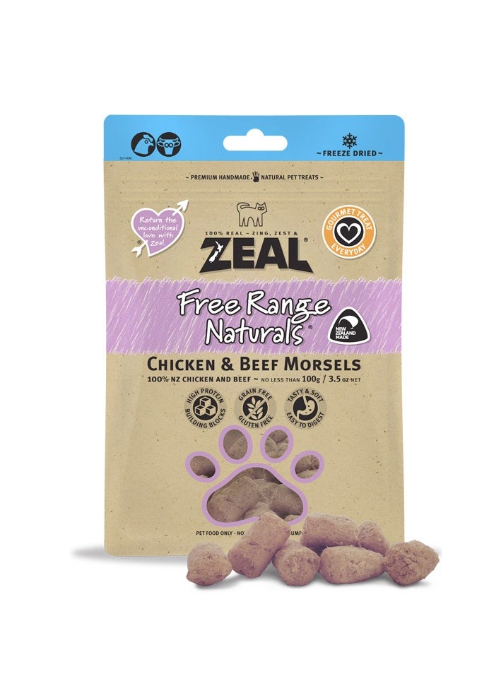 Zeal Dried Chicken & Beef Morsels (Cat) 100g