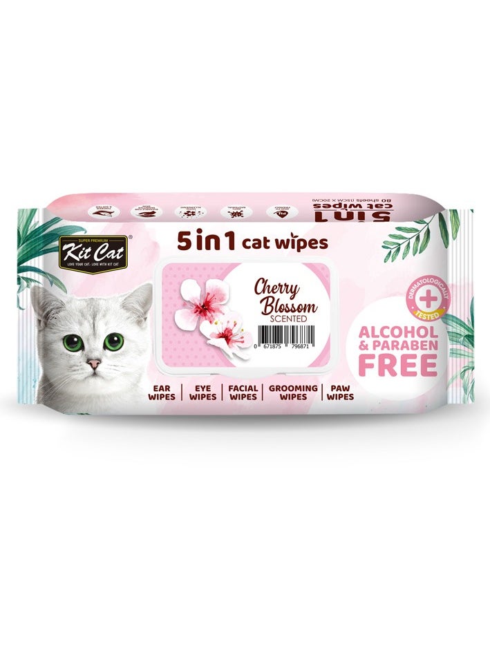 Kit Cat 5-in-1 Scented Cat Wipes with aloe vera