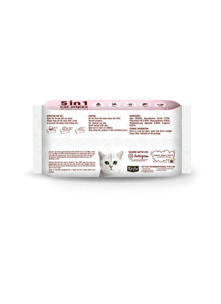 Kit Cat 5-in-1 Scented Cat Wipes with aloe vera