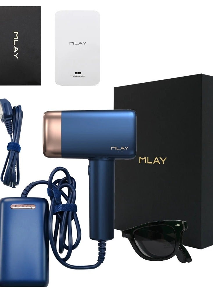 2024 Updated T14 IPL Laser Painless Hair Removal Device With HR AC SR Lamp 3℃ Cold Compress/5-Levels/500000 Pulses Dark Blue