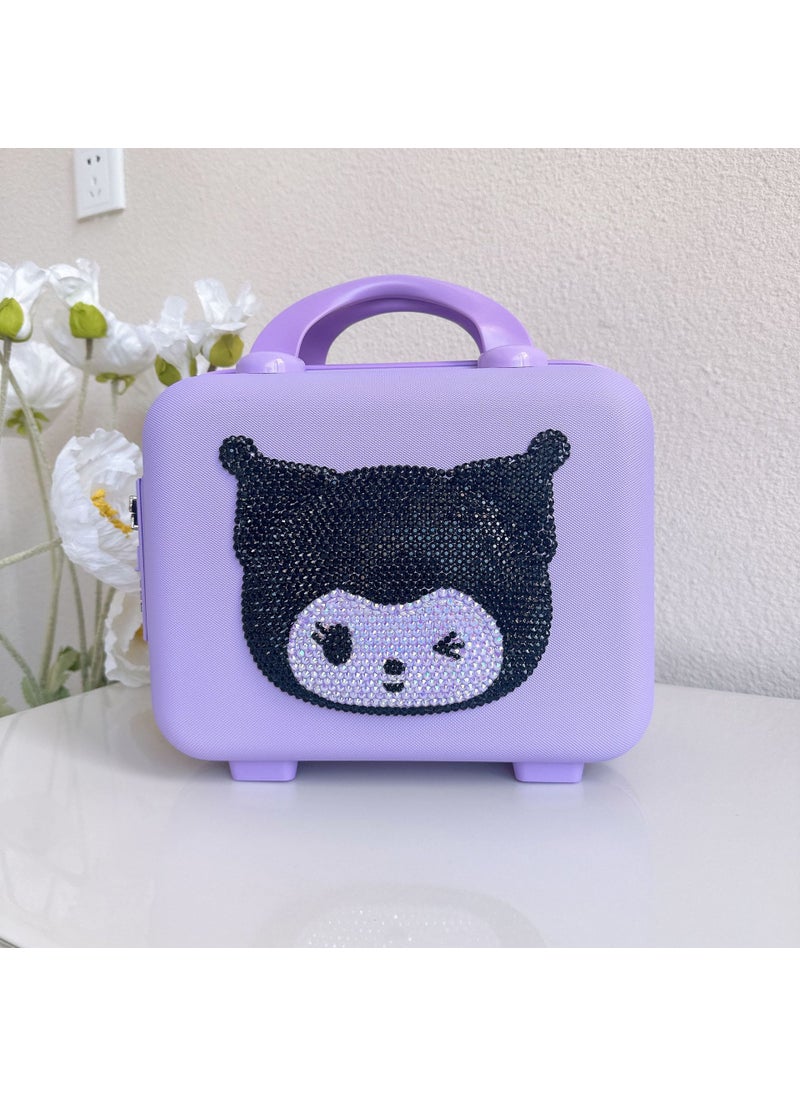 Creative Rhinestone Suitcase for Travel, 12 Inch 19 kulomi purple bag blackhead combination lock