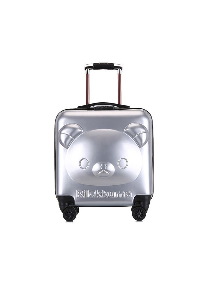 Weirsoın18 Inç Cute Bear Trote Car Bag Bear Bavulu Colour:Silver Sizes:75 × 51 × 73 cm