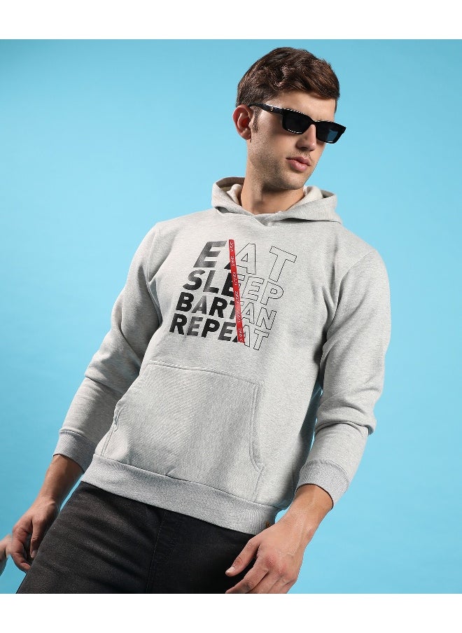 Men's Light Grey Eat Sleep Bartan Repeat Hoodie