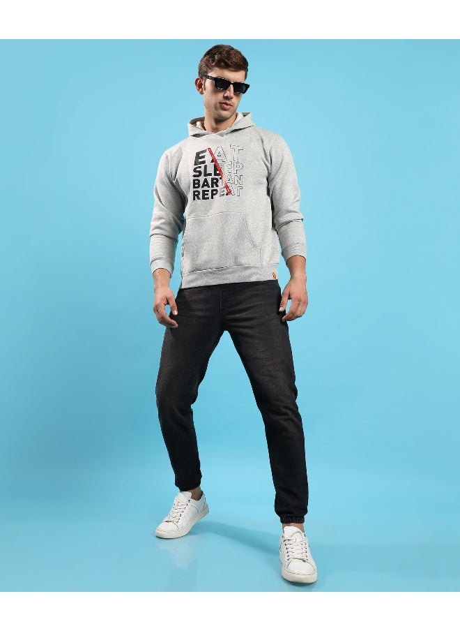 Men's Light Grey Eat Sleep Bartan Repeat Hoodie