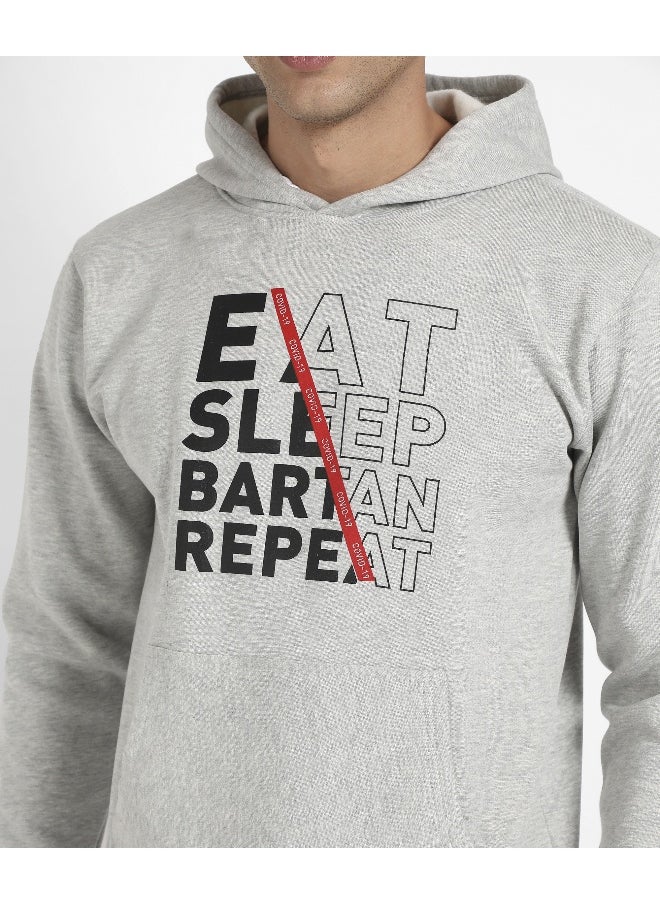 Men's Light Grey Eat Sleep Bartan Repeat Hoodie