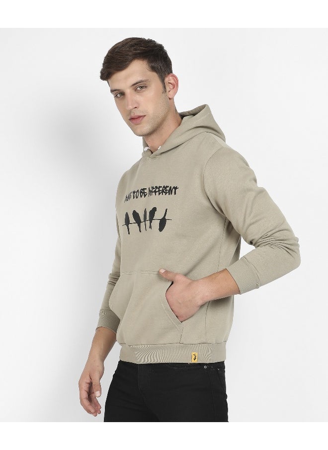 Men's Olive Green Dare To Be Different Hoodie With Kangaroo Pocket