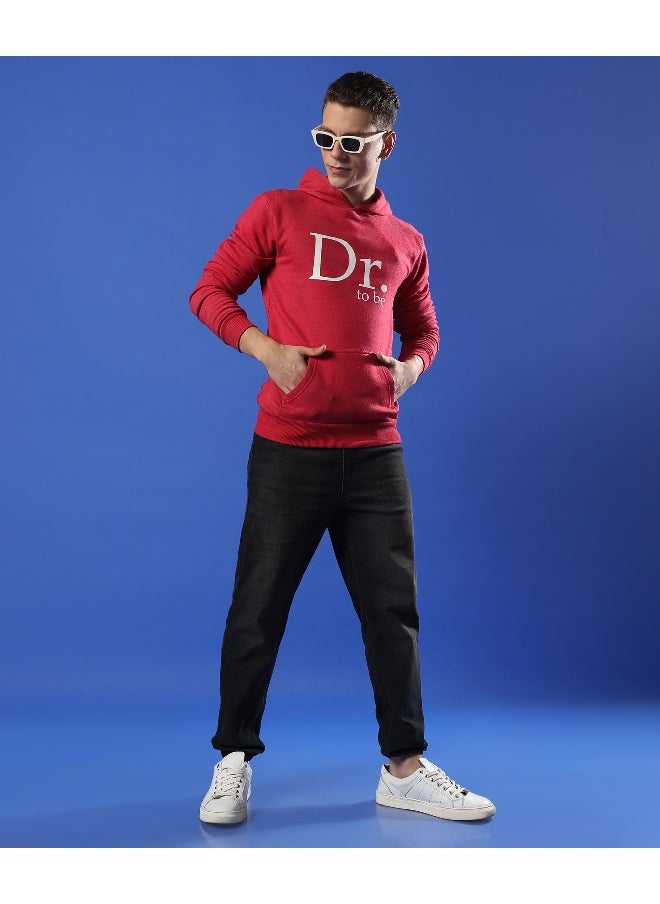 Men's Red Dr. To Be Hoodie With Kangaroo Pocket