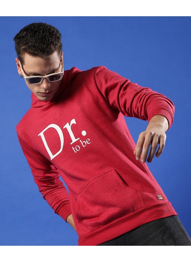 Men's Red Dr. To Be Hoodie With Kangaroo Pocket