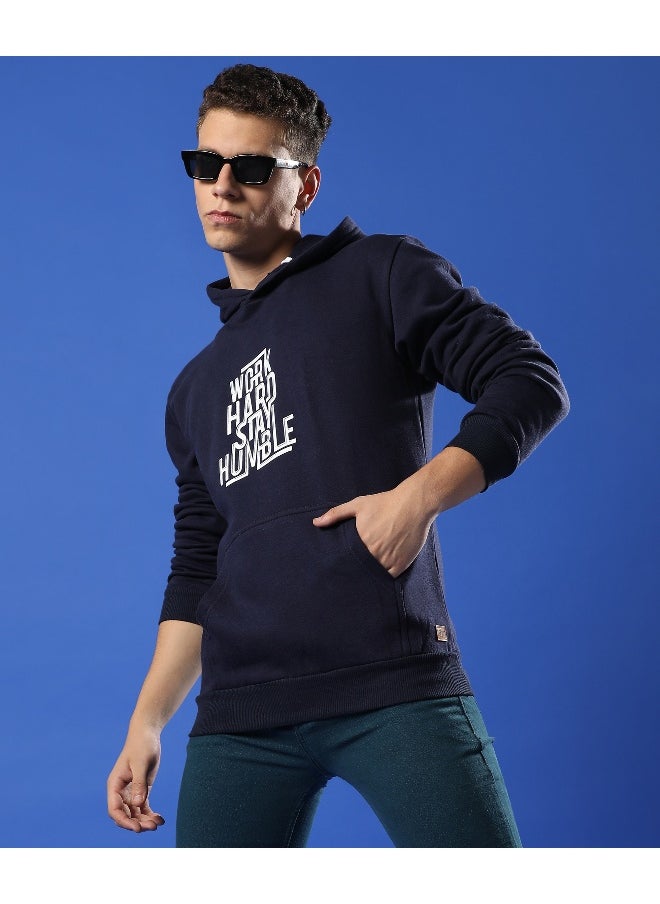 Men's Navy Blue Work Hard Stay Humble Hoodie