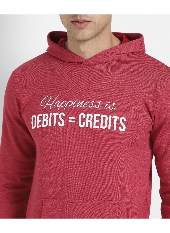 Men's Red Happiness Is Hoodie With Kangaroo Pocket