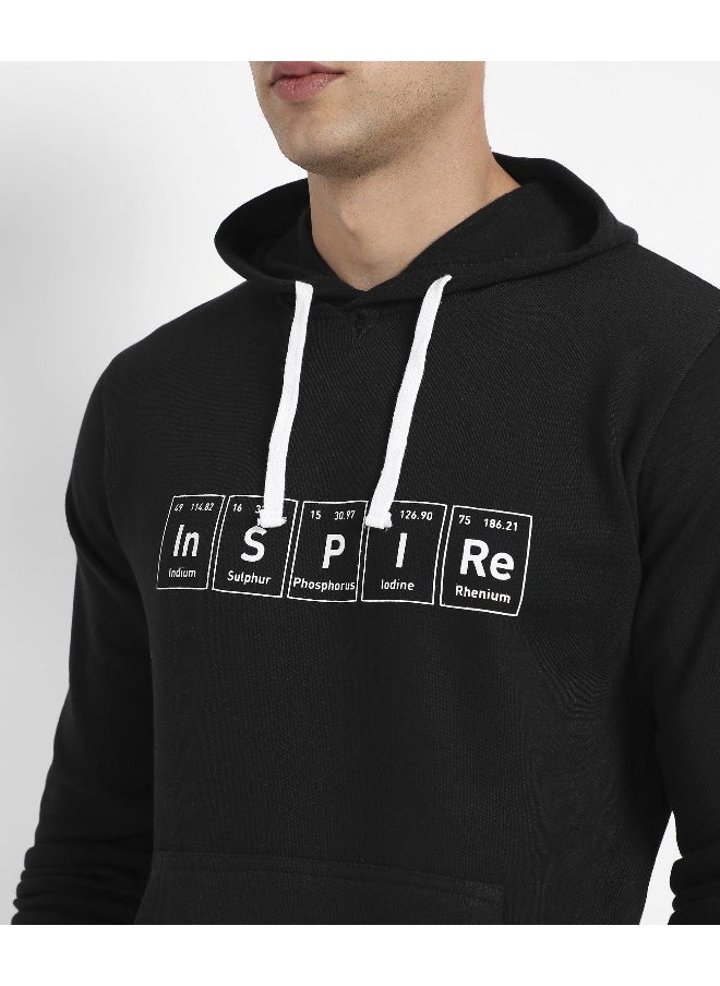 Men's Black Inspire Hoodie With Kangaroo Pocket