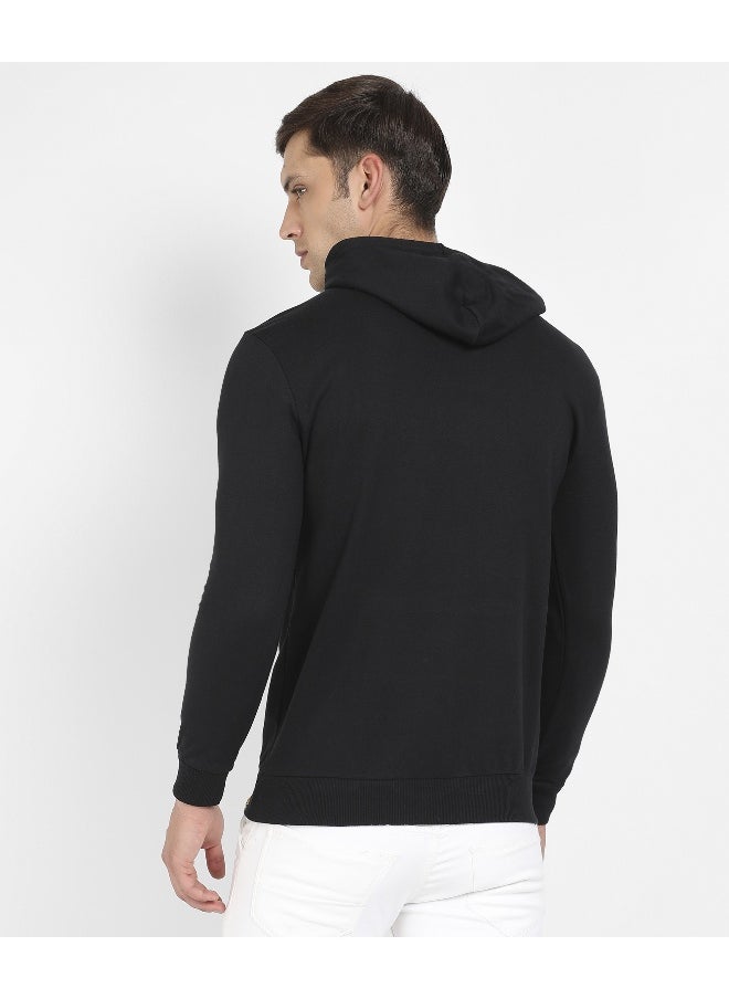 Men's Black Sarcasm Hoodie With Kangaroo Pocket