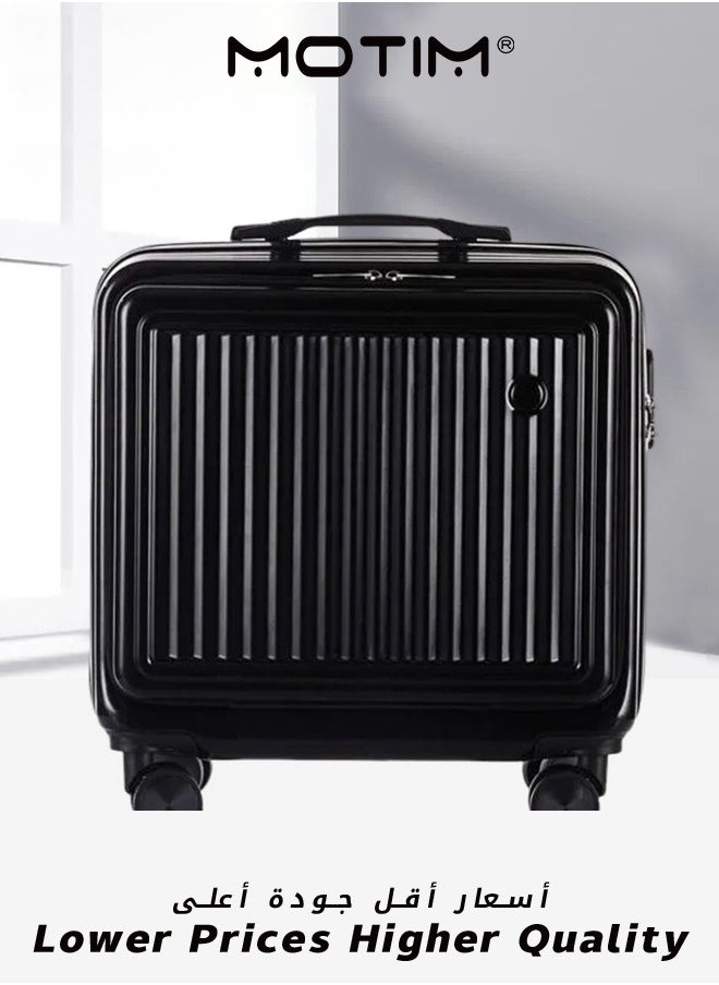 Travel Luggage Carry On Luggage with Spinner Wheels Aluminum Framed Carry On Suitcase with Front Open Laptop Compartment Pocket 55x25x38 CM Large Checked-in Luggage