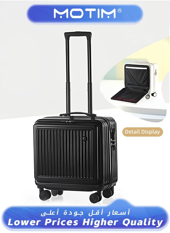 Travel Luggage Carry On Luggage with Spinner Wheels Aluminum Framed Carry On Suitcase with Front Open Laptop Compartment Pocket 55x25x38 CM Large Checked-in Luggage