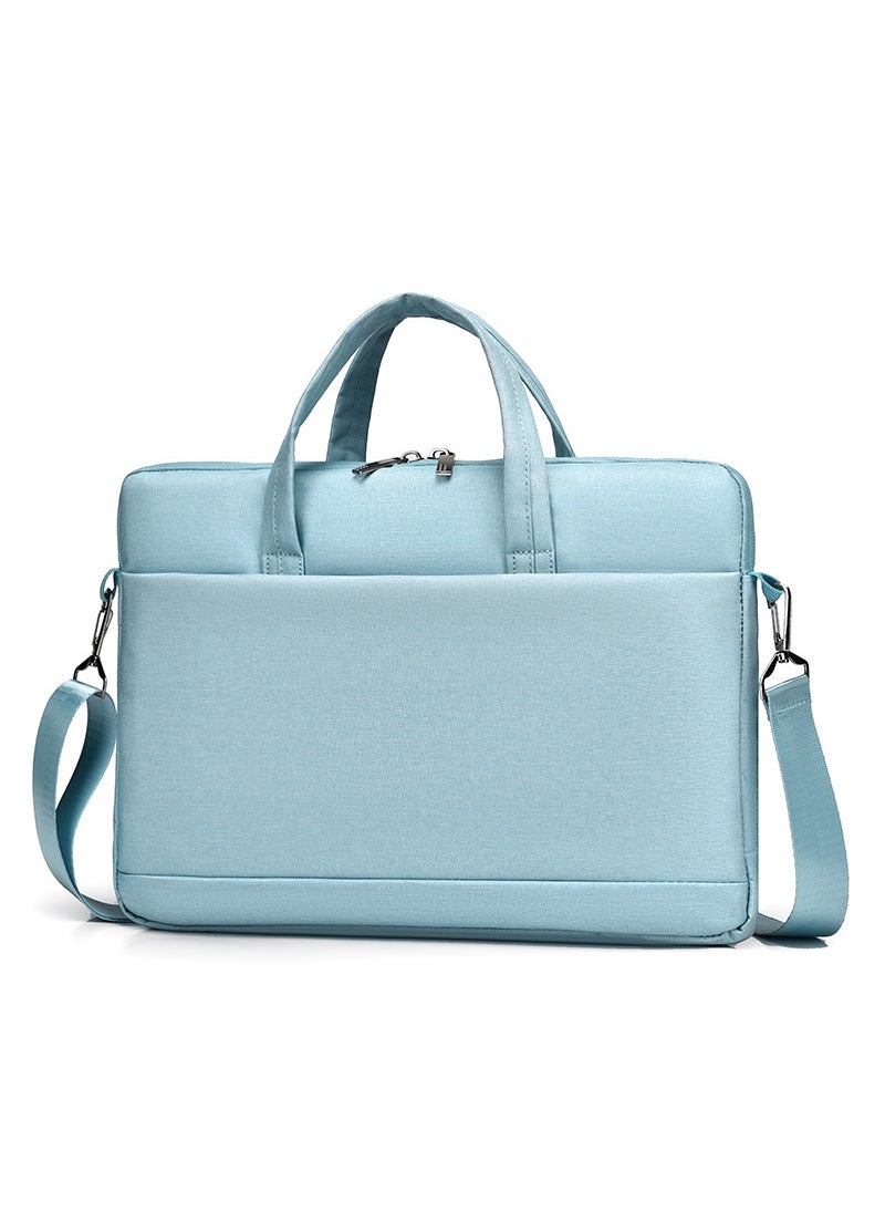 New 15.6 Laptop Briefcase Business Shoulder Bag Small Light Blue