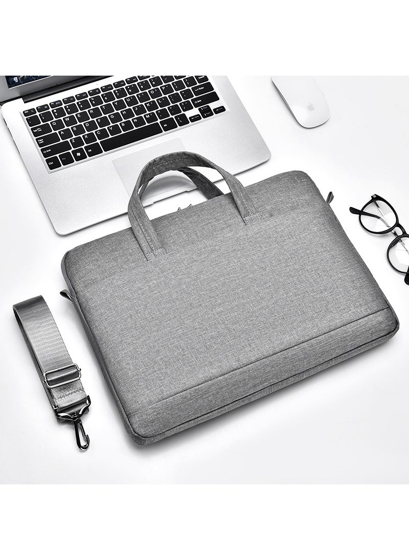 New 15.6 Laptop Briefcase Business Shoulder Bag Large Gray