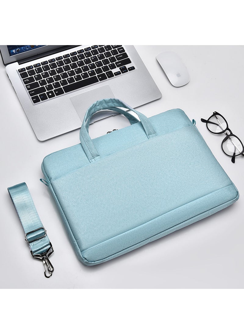 New 15.6 Laptop Briefcase Business Shoulder Bag Large Light Blue