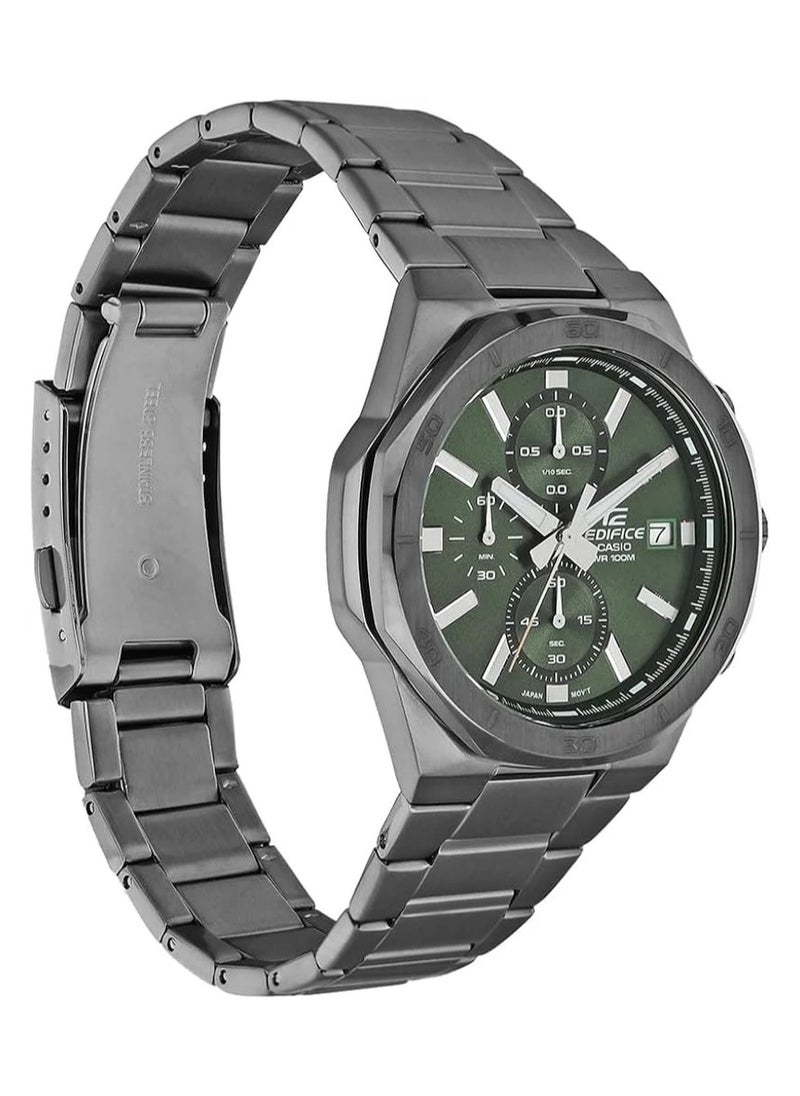 Casio Edifice Chronograph Green Dial Men's Watch EFV-640DC-3AVUDF Stainless Steel