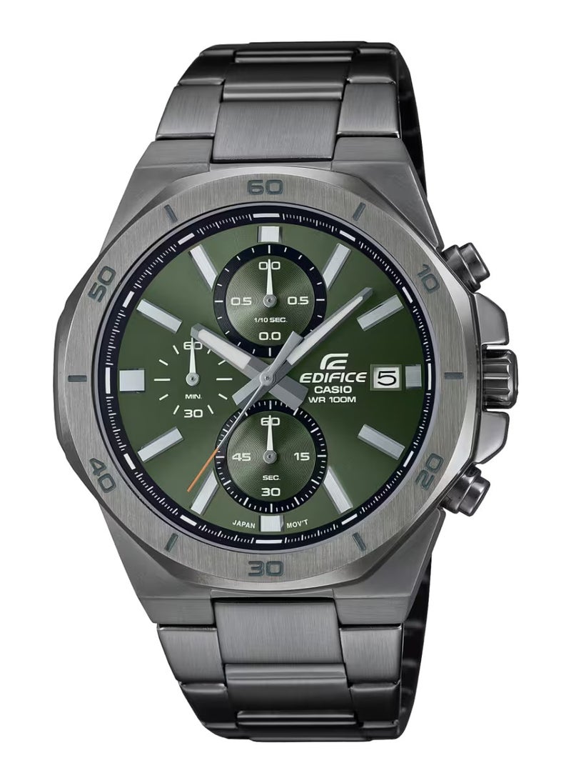 Casio Edifice Chronograph Green Dial Men's Watch EFV-640DC-3AVUDF Stainless Steel