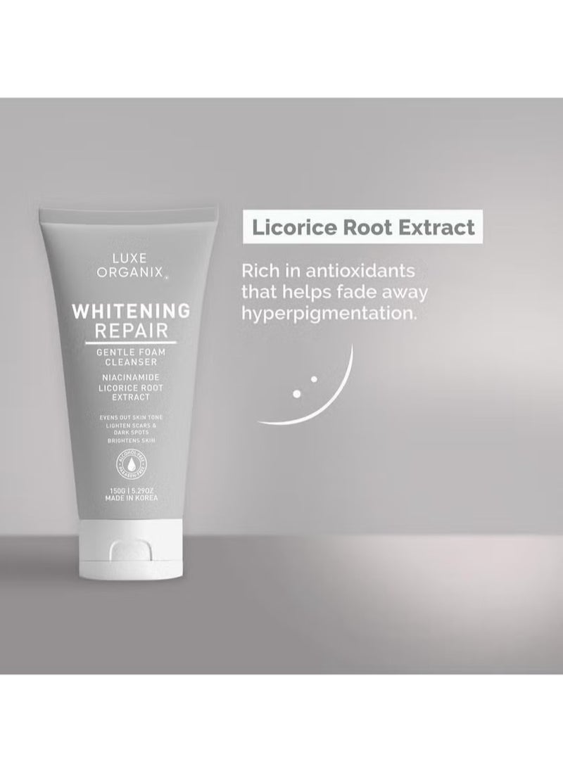 Whitening repair gentle foam cleanser niacinamide licorice root extract